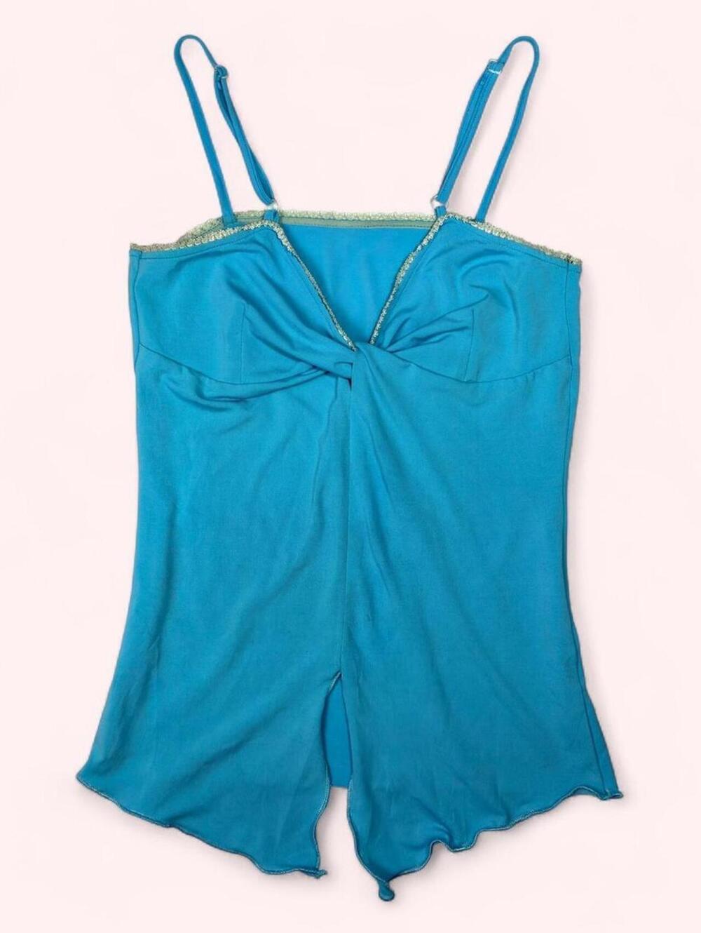 Blue tank top with cute trim